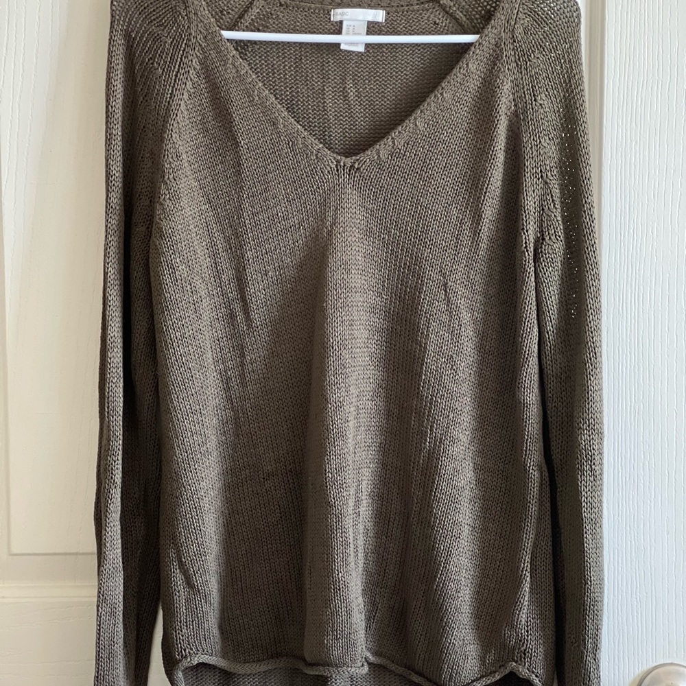 Olive Green H&M V-Neck Sweater